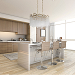 Люстра прямоугольная на цепях с прозрачными трубками и волнистым краем Nembus варинант исполнения - 13 | Loft Concept в Новосибирске