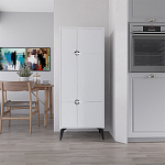 Комод белый с 4-мя дверцами на металлических ножках SPARK MULTIPURPOSE CABINET WHITE варинант исполнения - 10 | Loft Concept в Новосибирске
