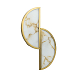 Бра с двумя полукруглыми плафонами из искусственного алебастра в бронзовой оправе Marbella варинант исполнения - 1 | Loft Concept в Новосибирске