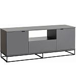 ТВ-тумба цвета графит с  2-мя дверцами и ящиком Strict Lines варинант исполнения - 1 | Loft Concept в Новосибирске