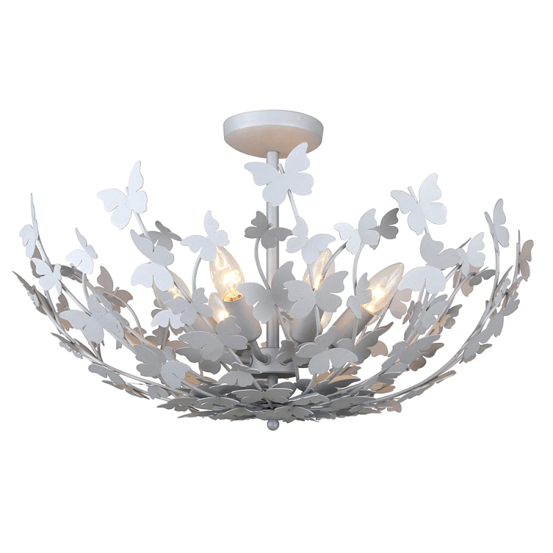 Потолочный светильник с абажуром оформленным в виде стаи бабочек Eternal Butterflies Серебряный Золотой в Новосибирске | Loft Concept 