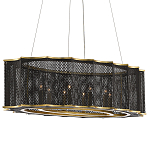 Люстра овальная в сочетании черного и золотого цвета Mesh Lighting варинант исполнения - 2 | Loft Concept в Новосибирске