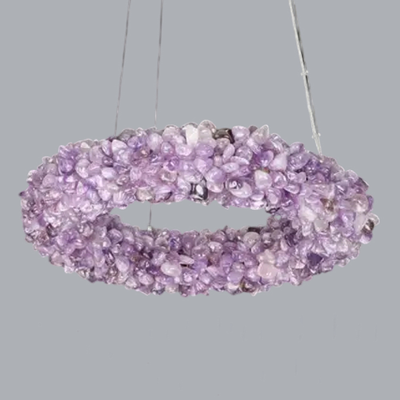 Люстра кргулая из фиолетового хрустального камня Purple Diamond Фиолетовый Люстра кргулая из фиолетового хрустального камня Purple Diamond Фиолетовый в Новосибирске | Loft Concept