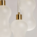 Люстра с 5-ю матовыми белыми стеклянными плафонами волнообразной формы Lucid Rain  варинант исполнения - 6 | Loft Concept в Новосибирске