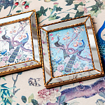 Постер в зеркальной раме в стиле шинуазри Chinoiserie Imperial Garden Peacocks on a Tree Poster варинант исполнения - 4 | Loft Concept в Новосибирске