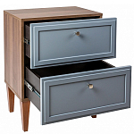 Тумба прикроватная серая из массива бука с 2-мя ящиками Wenge Light варинант исполнения - 4 | Loft Concept в Новосибирске