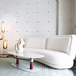 Дизайнерский журнальный стол на 2-х фигурных ножках с подстольем Lycad варинант исполнения - 3 | Loft Concept в Новосибирске