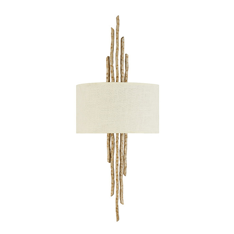 Бра с белым абажуром и элементами в виде натуральных веток Hinkley Золотой Бронза Белый Бежевый в Новосибирске | Loft Concept 