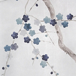 Обои ручная роспись Plum Blossom Inky Hokusai on Sterling Silver gilded silk варинант исполнения - 3 | Loft Concept в Новосибирске
