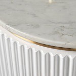 Тумбочка белая круглая с мраморной столешницей Thoroughbass варинант исполнения - 1 | Loft Concept в Новосибирске