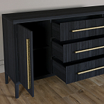 Буфет Primo с тремя ящиками и двумя фасадами Черный дуб варинант исполнения - 5 | Loft Concept в Новосибирске