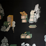 Обои ручная роспись The Art of Learning and Steps for the Flowers by Teo Yang Original colourway on Pitch dyed silk варинант исполнения - 1 | Loft Concept в Новосибирске