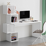 Стол письменный белый с 4-мя открытыми полками BALANCE WHITE варинант исполнения - 2 | Loft Concept в Новосибирске