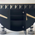 Дизайнерский комод полукруглый черный с 3-мя фактурным ящиками Occasion варинант исполнения - 4 | Loft Concept в Новосибирске