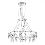 Люстра подвесная из металла с хрустальными прозрачными подвесками Quasar 81 варинант исполнения - 8 | Loft Concept в Новосибирске