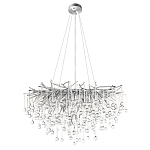 Люстра подвесная с прозрачными стеклянными подвесками в форме капель Диаметр 80 см Droplet Chandelier варинант исполнения - 2 | Loft Concept в Новосибирске