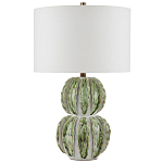 Настольная лампа с фактурным основанием с сочетании белого и зеленого цветов Festoon варинант исполнения - 3 | Loft Concept в Новосибирске