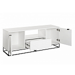 ТВ-тумба белая с  2-мя дверцами и ящиком Strict Lines варинант исполнения - 3 | Loft Concept в Новосибирске