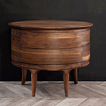 Прикроватный столик из дерева с 2-мя ящиками Moon Walnut Furniture варинант исполнения - 8 | Loft Concept в Новосибирске