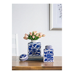 Ваза с крышкой в китайском стиле Oriental Blue & White Ornament Vases варинант исполнения - 5 | Loft Concept в Новосибирске