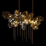 Люстра подвесная с 22-мя гранёными стеклянными плафонами с вертикальными подвесками Gilded Mirage  варинант исполнения - 4 | Loft Concept в Новосибирске