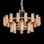 Люстра двухъярусная круглая с текстурными цилиндрическими плафонами Glimpse варинант исполнения - 6 | Loft Concept в Новосибирске