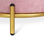 Банкетка круглая пыльно-розовый велюр на 4-х металлических ножках золотого цвета SANJAY варинант исполнения - 2 | Loft Concept в Новосибирске