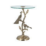Столик с круглой стеклянной столешницей и корпусом в виде двух павлинов на ветке Table Two Peacocks варинант исполнения - 2 | Loft Concept в Новосибирске