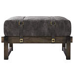 Пуф Duncan винтажная черная кожа  варинант исполнения - 1 | Loft Concept в Новосибирске