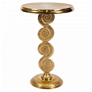 Кофейный стол из металла с круглой столешницей Table Gold Metal