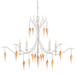 Люстра белая фактурная с подвесками из ракушек Study of Grace варинант исполнения - 2 | Loft Concept в Новосибирске