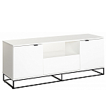 ТВ-тумба белая с  2-мя дверцами и ящиком Strict Lines варинант исполнения - 1 | Loft Concept в Новосибирске