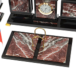 Настольный письменный набор из креноида и змеевика на бронзовых ножках Marble Accessory варинант исполнения - 3 | Loft Concept в Новосибирске