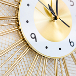 Часы настенные из металла в виде солнца с белым циферблатом Mirror Tower Clock варинант исполнения - 3 | Loft Concept в Новосибирске