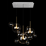 Люстра подвесная 3 лампы с прозрачными стеклянными шарами и золотыми деталями Giopato & Coombes варинант исполнения - 2 | Loft Concept в Новосибирске