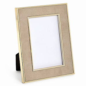 Рама для фото бежевая замша