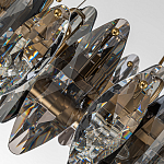 Люстра подвесная круглая с овальными подвесками из стекла дымчатого цвета Harlow Crystal Round варинант исполнения - 3 | Loft Concept в Новосибирске