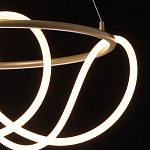 Люстра подвесная круглая золотого цвета с белыми изогнутыми световыми линиями Luke Lampco Tracer Lamp варинант исполнения - 5 | Loft Concept в Новосибирске