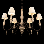 Люстра на металлическом основании с 6-ю белыми тканевыми абажурами Terrain варинант исполнения - 8 | Loft Concept в Новосибирске