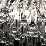 Люстра подвесная с прозрачными стеклянными подвесками в форме капель Диаметр 100 см Droplet Chandelier варинант исполнения - 20 | Loft Concept в Новосибирске