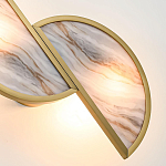 Бра с двумя полукруглыми плафонами из искусственного алебастра в бронзовой оправе Marbella варинант исполнения - 5 | Loft Concept в Новосибирске