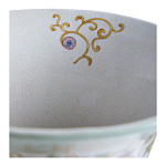 Ваза высокая из фарфора на бронзовом основании Turquoise Blooming Garden варинант исполнения - 4 | Loft Concept в Новосибирске