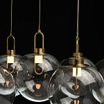 Люстра с 7-ю плафонами из прозрачного стекла в форме шара Orb Cascade  варинант исполнения - 7 | Loft Concept в Новосибирске