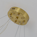 Люстра подвесная двухъярусная с золотистымыми кольцами и прозрачными стеклянными элементами Ring Horizontal варинант исполнения - 2 | Loft Concept в Новосибирске