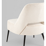 Кресло лаунж Бостон велюр рельефный молочный на черных ножках варинант исполнения - 3 | Loft Concept в Новосибирске