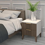 Тумба прикроватная коричневая с белой столешницей и двумя ящиками Harper Line варинант исполнения - 3 | Loft Concept в Новосибирске