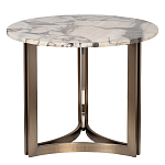 Столик журнальный с круглой мраморной столешницей Unique Stone Design варинант исполнения - 1 | Loft Concept в Новосибирске