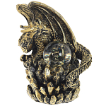 Декоративная статуэтка Дракон со стеклянным шаром Dragon and Glass Ball Gold Black варинант исполнения - 1 | Loft Concept в Новосибирске