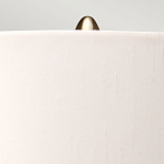 Настольная лампа с шарообразным прозрачным основанием из цветного переработанного стекла и белым цилиндрическим абажуром Elstead Lighting варинант исполнения - 3 | Loft Concept в Новосибирске