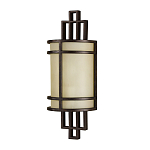 Бра бронзового цвета с полукруглым матовым стеклянным плафоном в геометрическом каркасе Feiss варинант исполнения - 1 | Loft Concept в Новосибирске